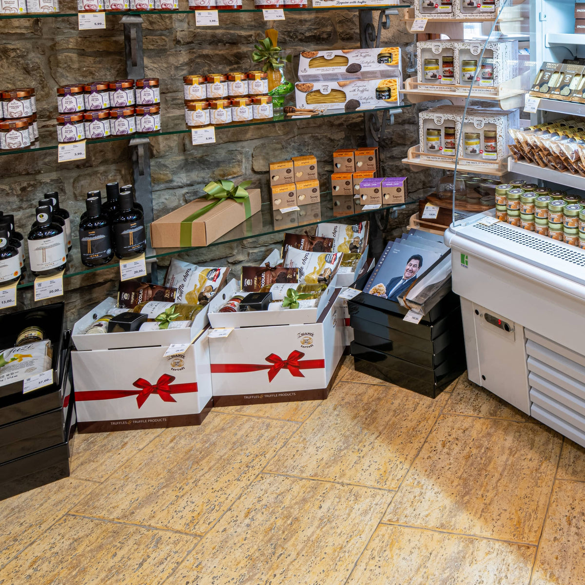 Truffle gift boxes at the Zigante Tartufi shop in Grožnjan