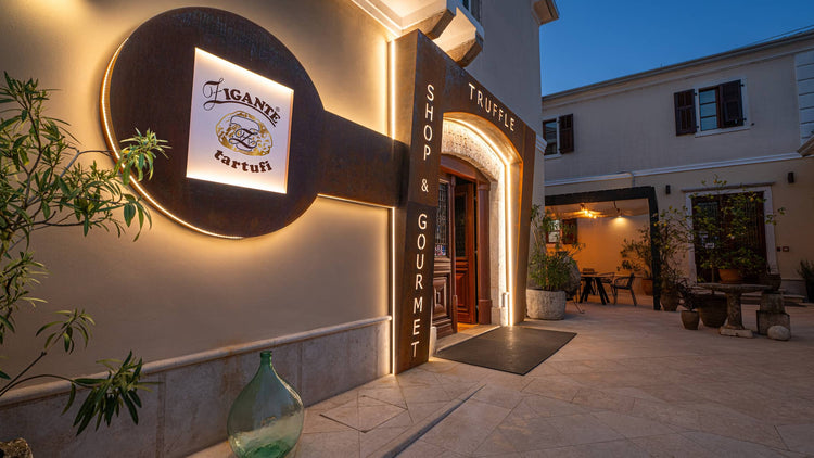 Zigante Tartufi flagship truffle shop entrance in Livade