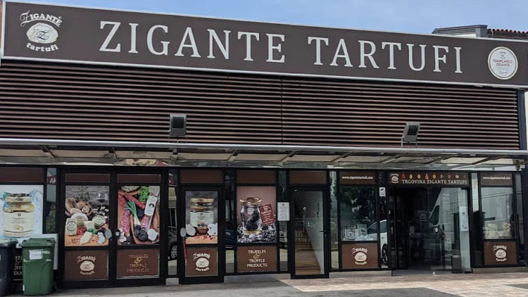 Zigante Tartufi shop storefront in Koper, Slovenia